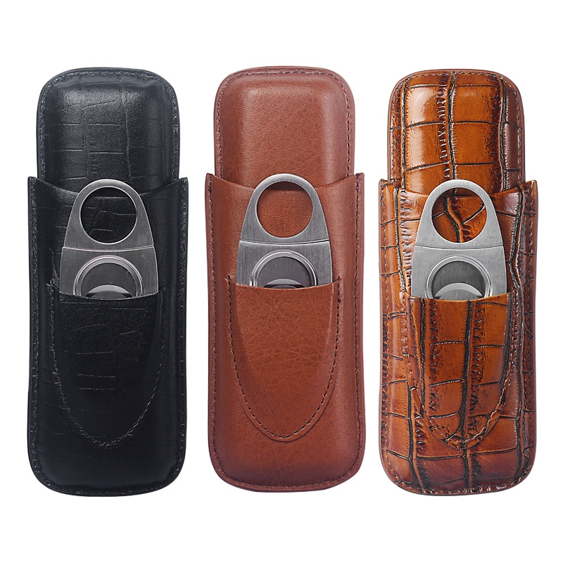Premium Cigar Case - Estojo de charutos portátil em couro,