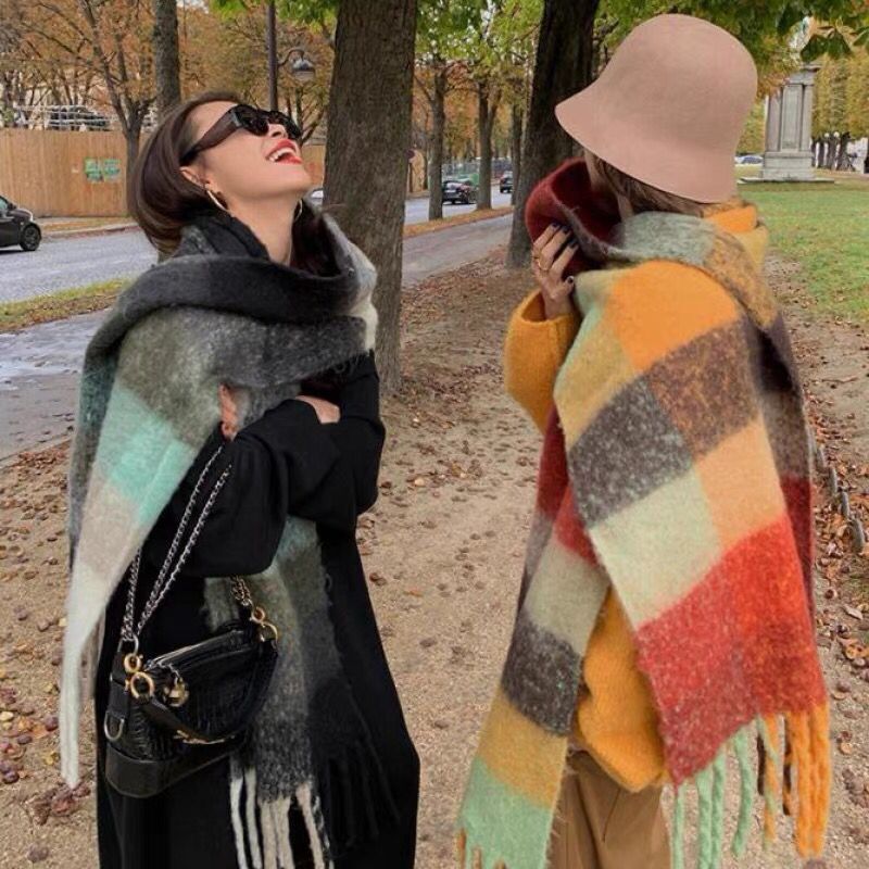 Cashmere Scarf - Novo luxo inverno grosso quente cachecol
