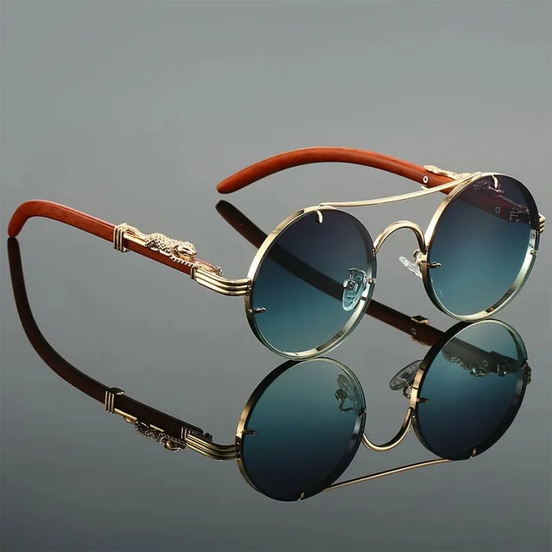 Designer Sunglasses - Óculos de Sol Vintage Redondos para