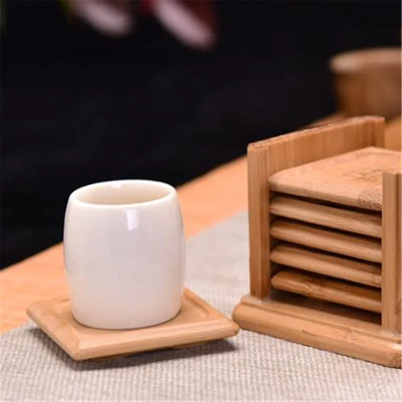Coaster De Bambu Em Forma Redo - Marble Coaster Set avaliação e preço