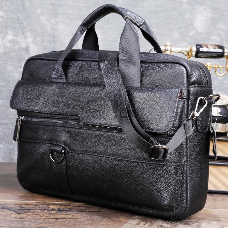 Grande bolsa de couro genuíno  - Leather Briefcase avaliação e preço