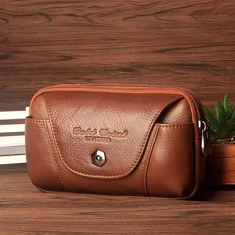 Bolsa de cintura para celular/ - Leather Wallet Men avaliação e preço