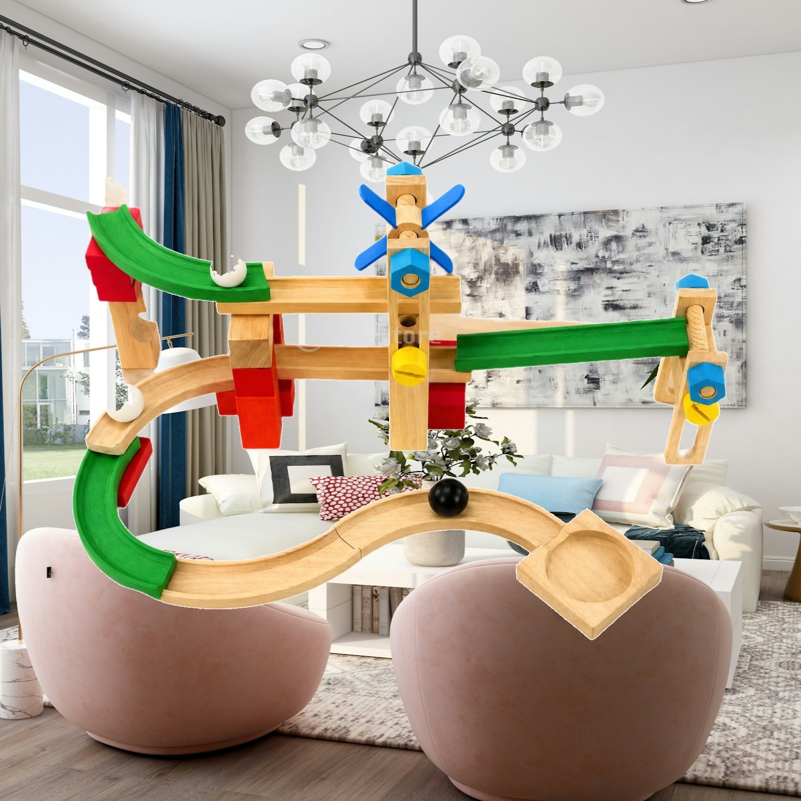 Pista de Mármore de Madeira pa - Marble Coaster Set avaliação e preço