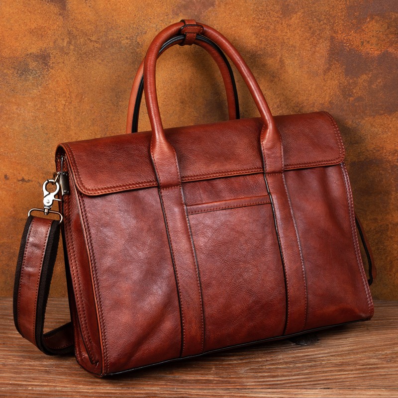 Bolsa de couro curtido vegetal - Leather Briefcase avaliação e preço
