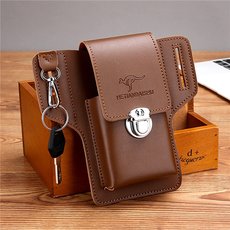 Saco de cinto de telefone para - Leather Wallet Men avaliação e preço