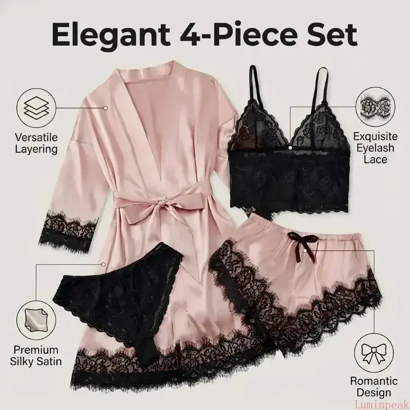 Conjuntos de Pijama de Cetim F - Luxury Gift Set avaliação e preço