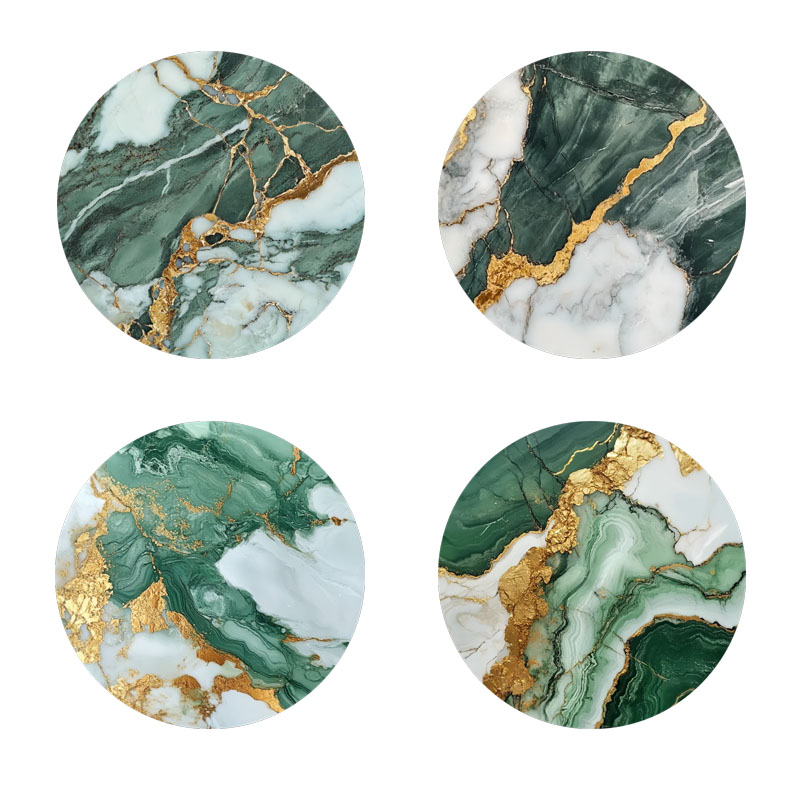 4 Peças de Porta-Copos com Pad - Marble Coaster Set avaliação e preço