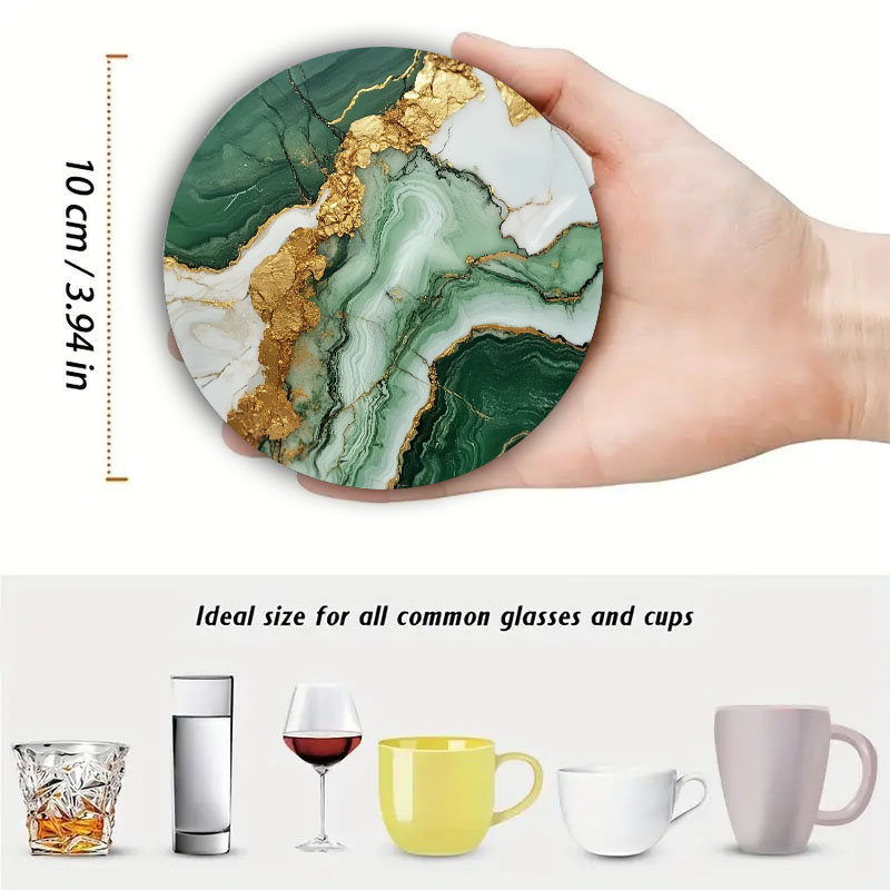 4 Peças de Porta-Copos com Pad - Marble Coaster Set avaliação e preço